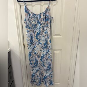 Wilfred Blue and Cream Paisley Maxi Dress
